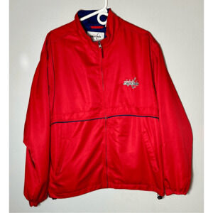 Washington Capitals Red Full Zip Lightweight Jacket Windbreaker Embroidered Sz L